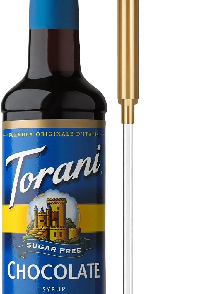 Torani شراب الشوكولاتة الخالي من السكر من توراني مع مضخة، 25.4 أونصة سائلة - Image 1